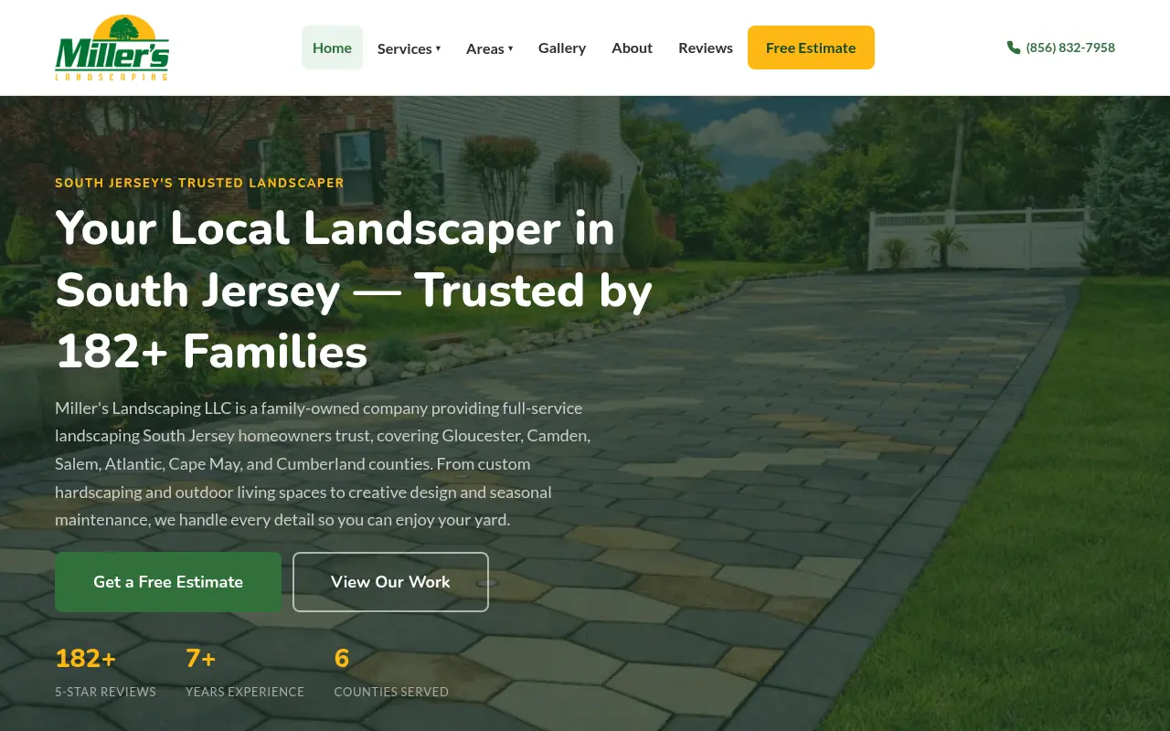 Miller's Landscaping — 145 keywords ranking