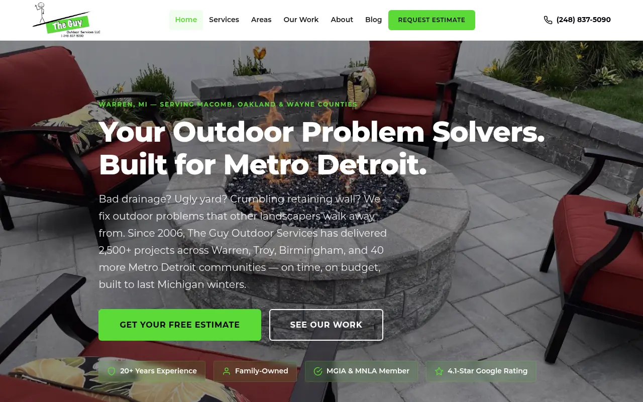 The Guy Outdoor Services — PageSpeed 93