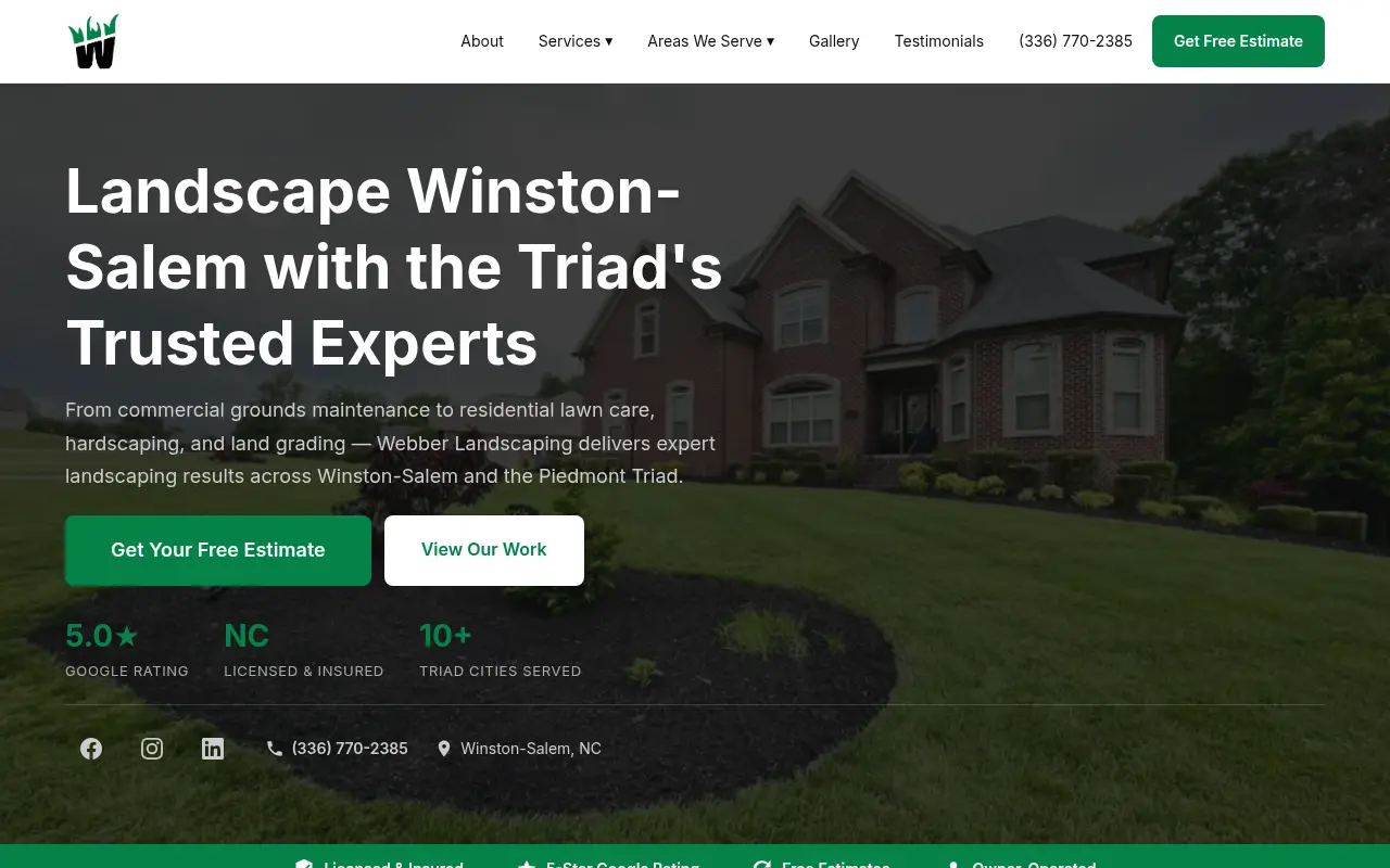 Webber Landscaping — 80 keywords ranking